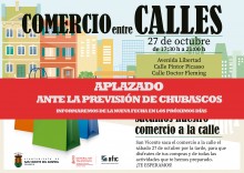 'Comercio entre calles' queda aplazado ante la previsión de chubascos