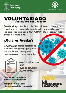 Crisis Covid-19: ¿Quieres formar parte de nuestra red de voluntarios?