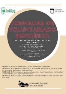 Juventud organiza unas jornadas para la formación de voluntariado específico