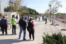 Los clubes deportivos visitan las obras del nuevo pabellón'