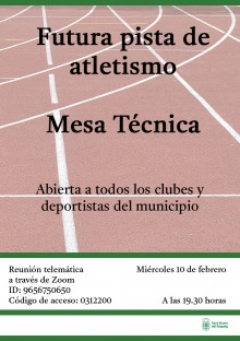 Participación Ciudadana convoca una mesa técnica para hablar sobre la futura pista de atletismo