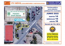 La unidad móvil de la ITV se desplaza a San Vicente del Raspeig para revisar motos, ciclomotores y quads los días 14, 15 y 16 de junio