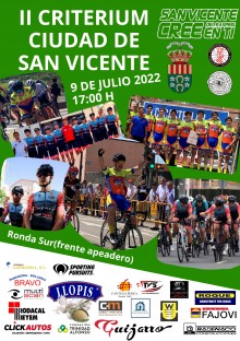 Este sábado 9 de julio se disputa la prueba ciclista II Criterium Ciudad de San Vicente