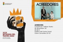 Calibán Teatro trae el próximo viernes ‘Acreedores’, historia  de obsesiones y venganzas a través de un triángulo amoroso