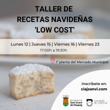 Aprender recetas navideñas ‘low cost’, el nuevo taller organizado por Juventud.