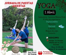 Participación Ciudadana organiza el 1 de abril una Jornada de puertas abierta de Yoga en el parque Lo Torrent